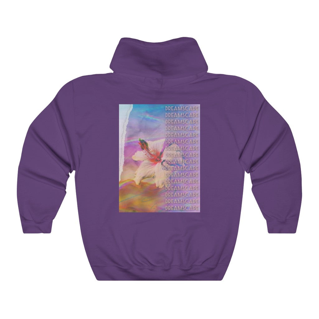 Purple Sky Orange Floral Print Unisex Lightweight Hoodie – Purple